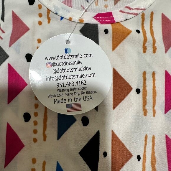 Dot Dot Smile NWT Baby Girl Size 12/24M Geometric Shapes Tank Twirl Dress - Picture 5 of 6